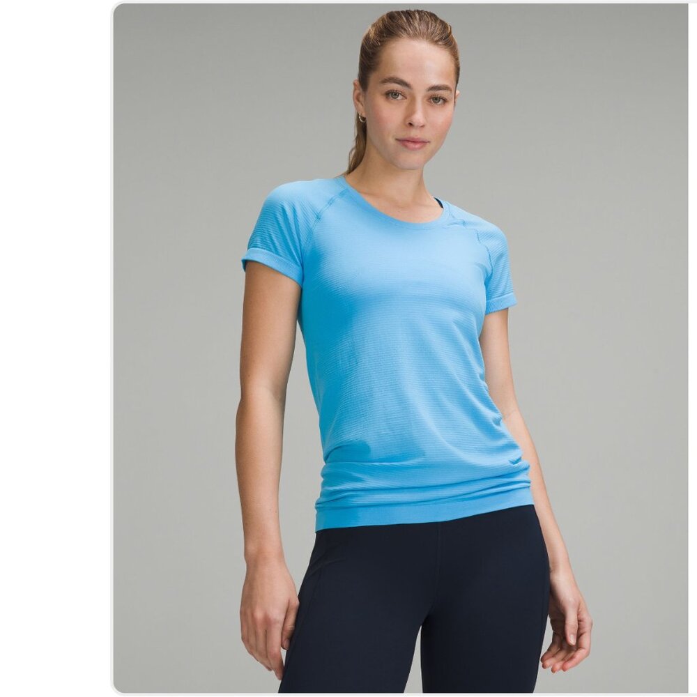 NWT Swiftly Tech Short-Sleeve Shirt 2.0 *Hip Length Kayak Blue Light Size: 4